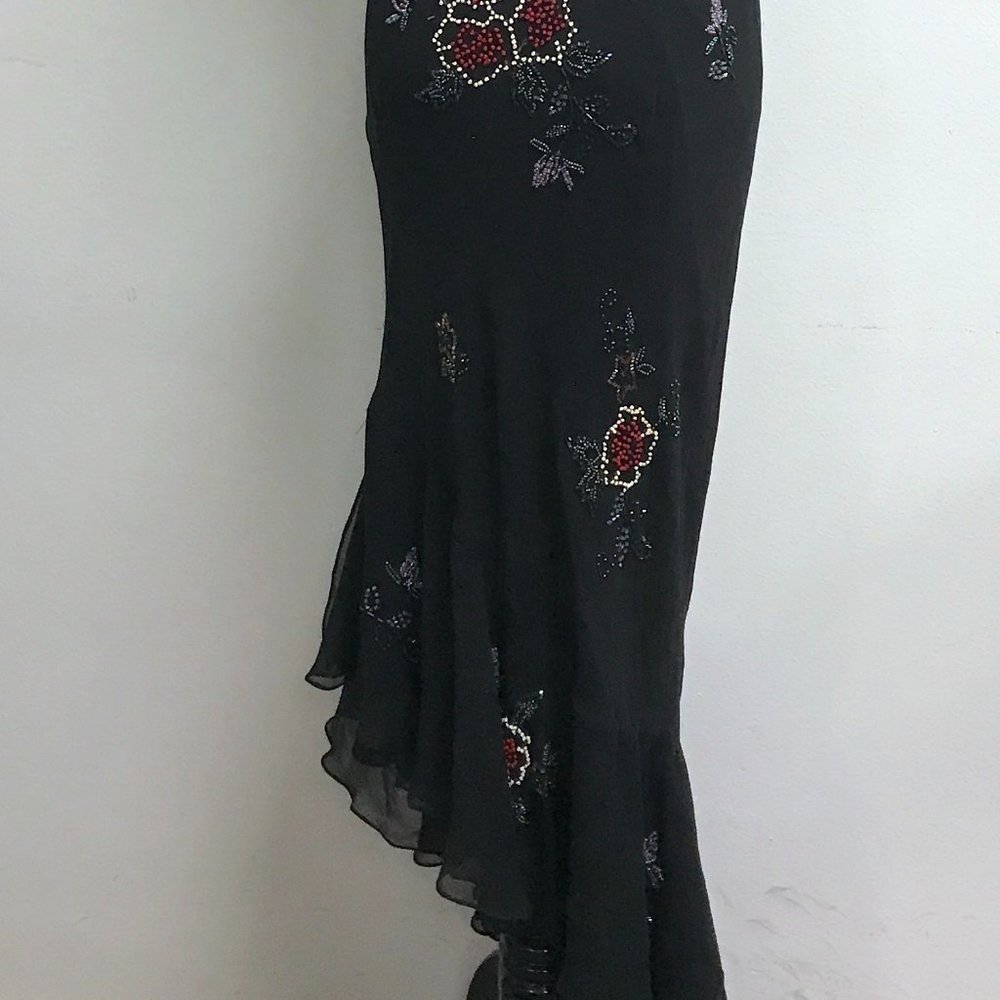 Sue Wong beaded silk long maxi evening dress floral embellished 8 party - Picture 7 of 10